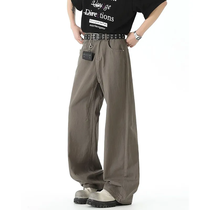 HKRXEC Casual Pants Men Coffee-3