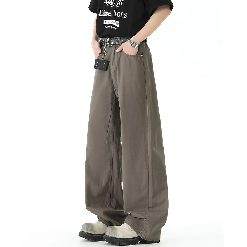 HKRXEC Casual Pants Men Coffee-4