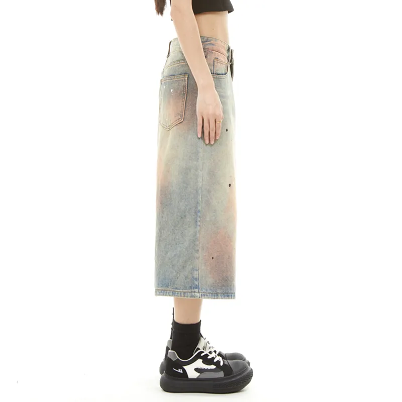 HKRXEC Denim Shorts Unisex Nostalgic Blue-3