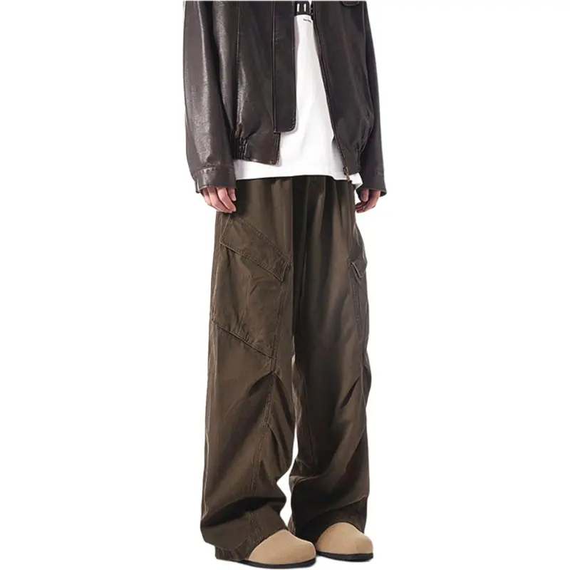 HKRXEC Cargo Pants Men Brown-2