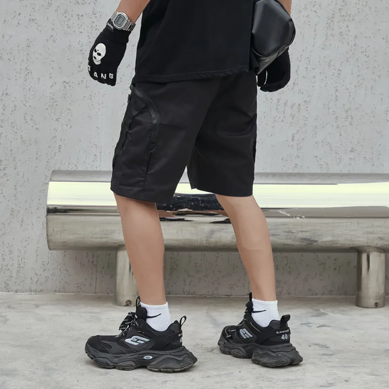 HKRXEC Cargo Shorts Unisex Black-3