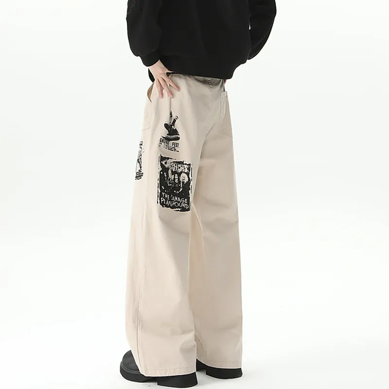 HKRXEC Cargo Pants Men Apricot-2