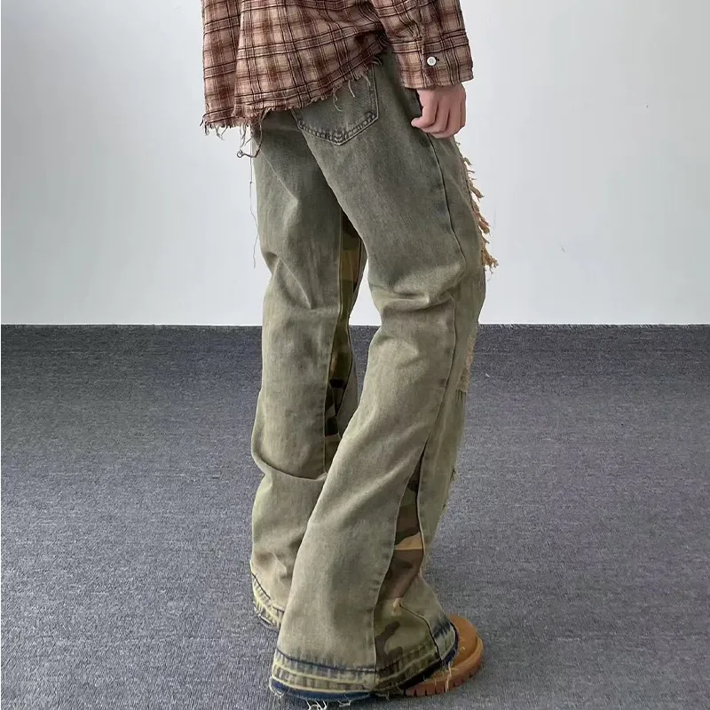 HKRXEC Jeans Men Yellow Mud-4