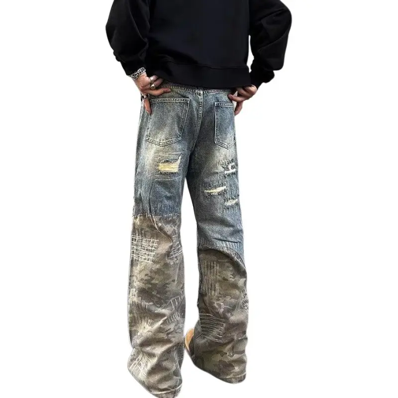 HKRXEC Jeans Men Light Blue-3