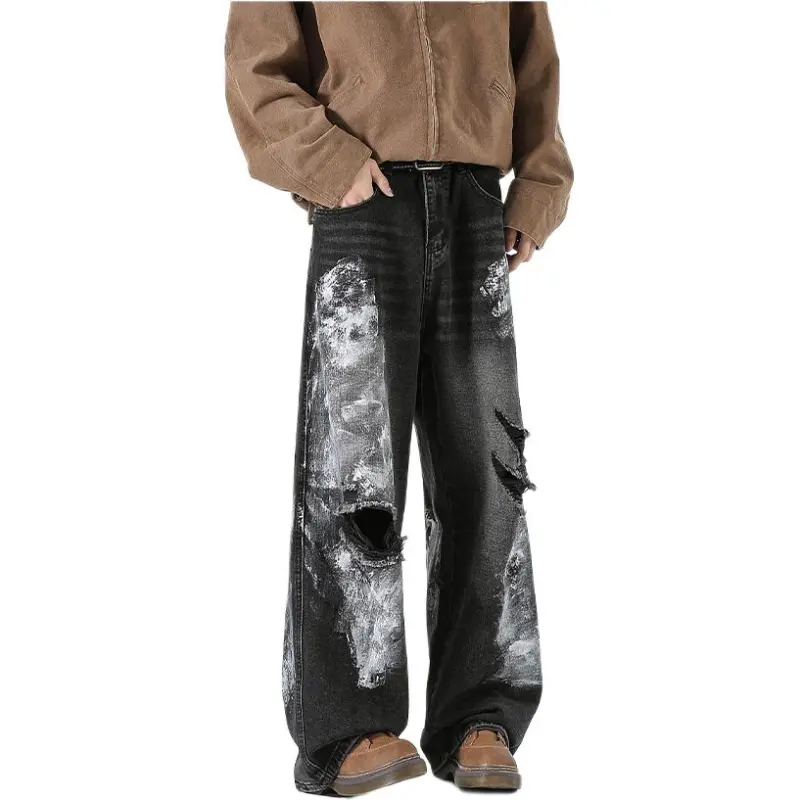 HKRXEC Jeans Men Galaxy Gray-3