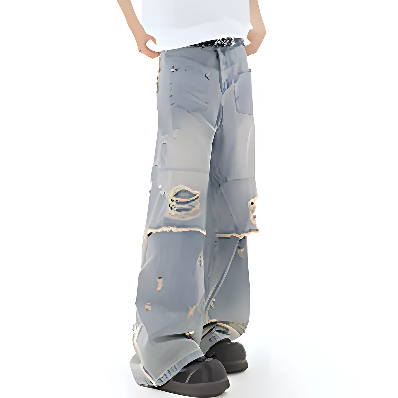 HKRXEC Jeans Men Blue-5
