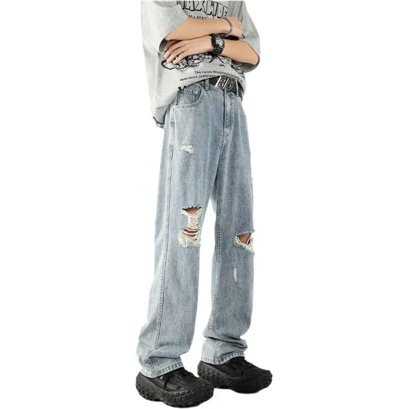 HKRXEC Jeans Men Blue-4
