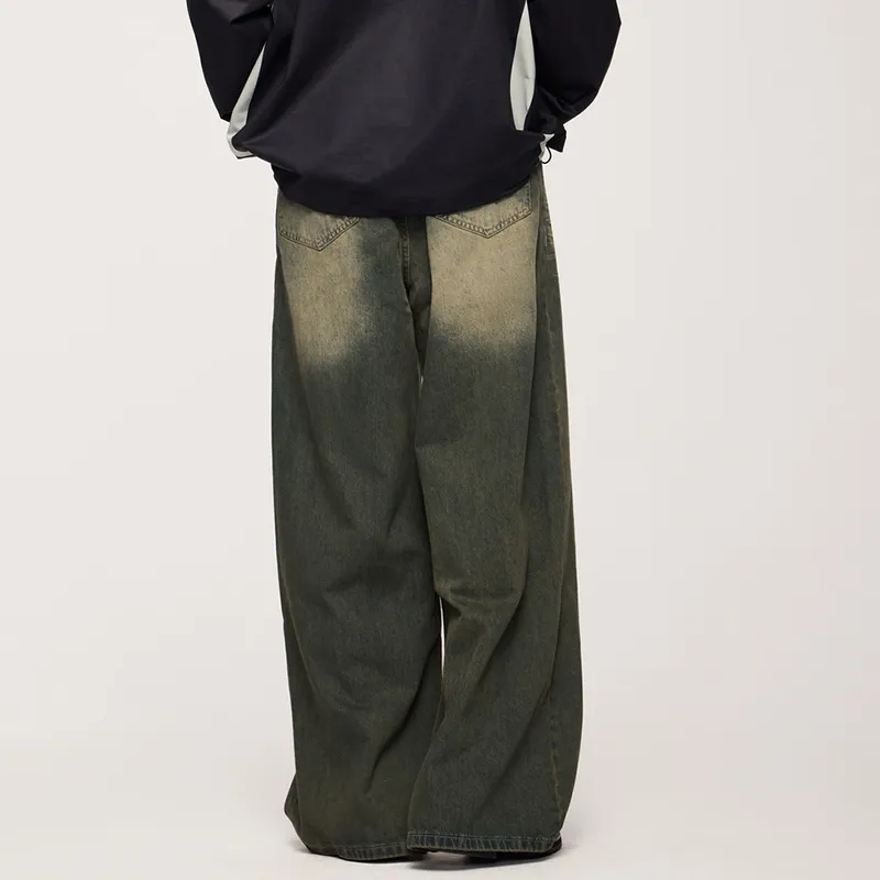HKRXEC Jeans Unisex Vintage Green-6