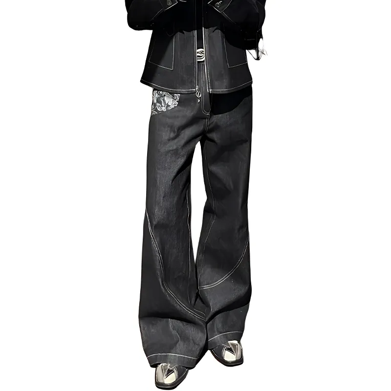 HKRXEC Jeans Men Black-4