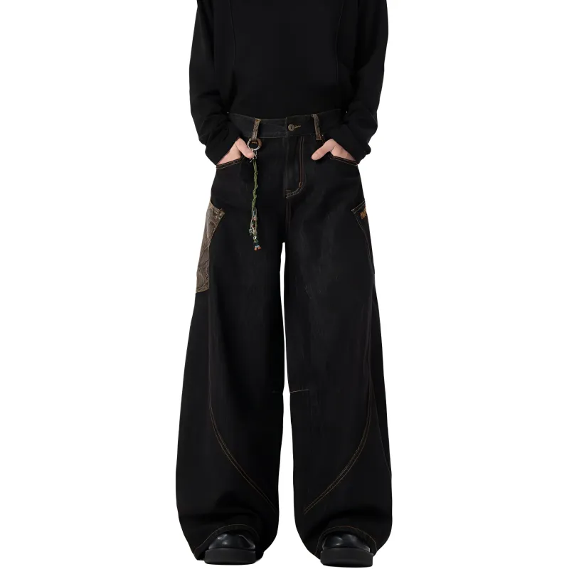HKRXEC Jeans Men Black-2