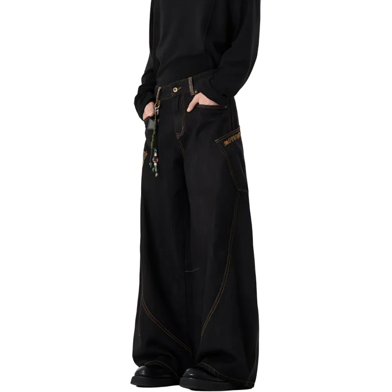 HKRXEC Jeans Men Black-4