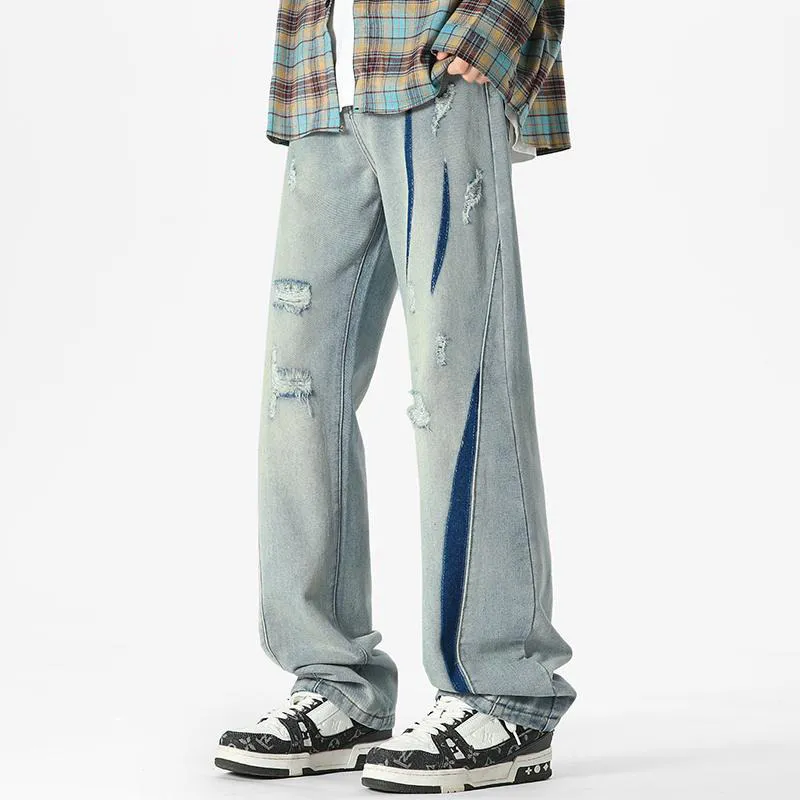 HKRXEC Jeans Men Yellow Mud-4