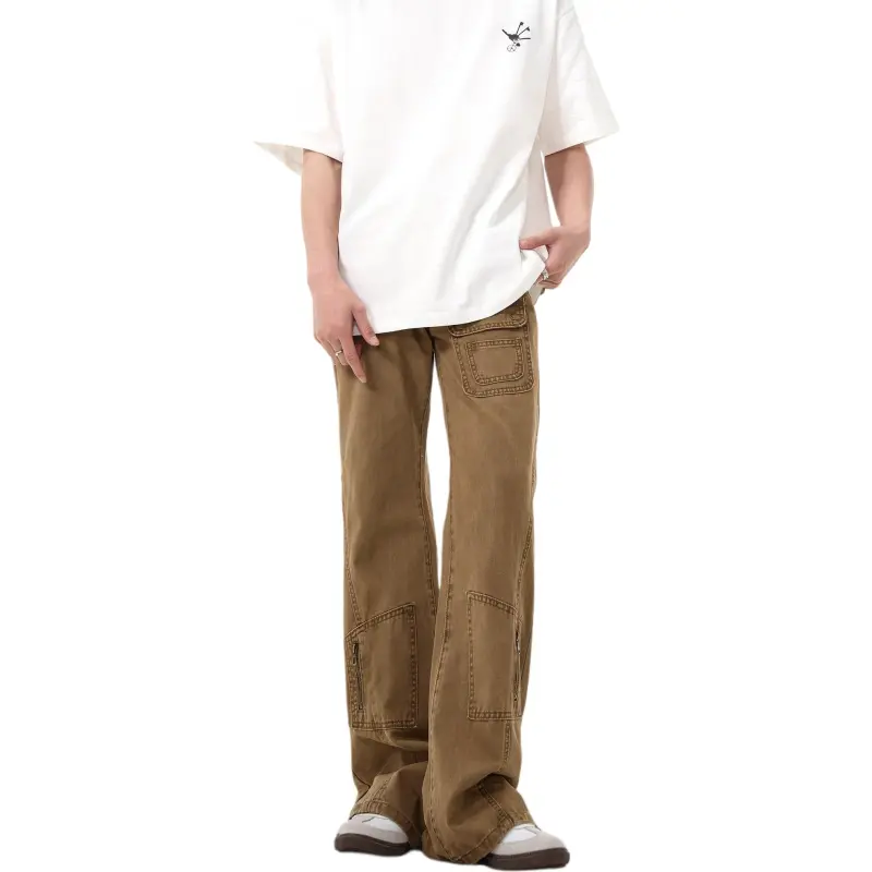 HKRXEC Jeans Men Brown-2