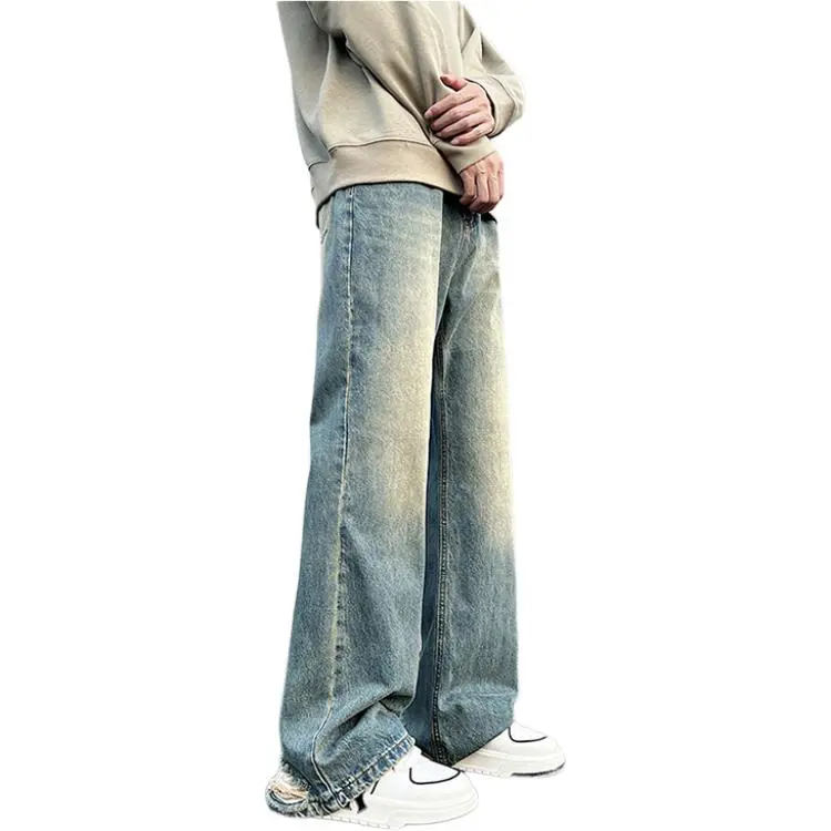 HKRXEC Jeans Men Vintage Blue-6