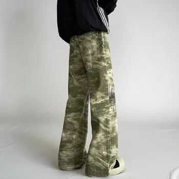 HKRXEC Jeans Men Army Green