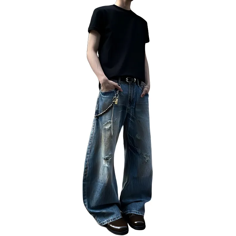 HKRXEC Jeans Men Blue-4