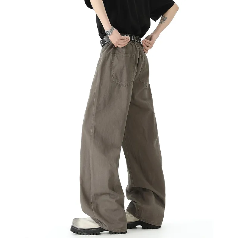 HKRXEC Casual Pants Men Coffee-2