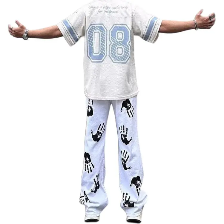 HKRXEC Jeans Men White-3