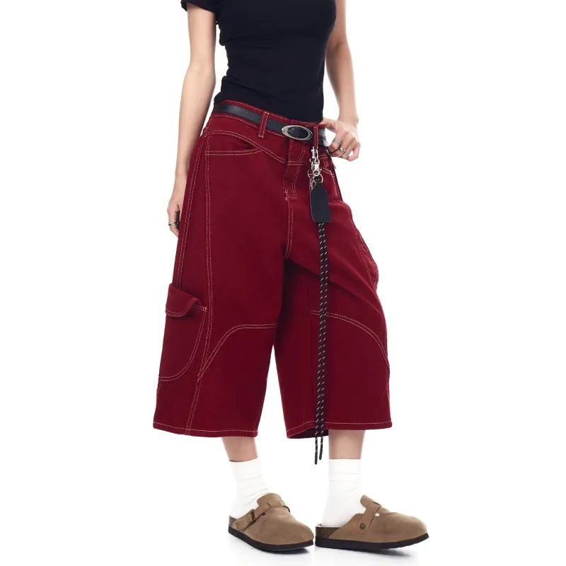 HKRXEC Cargo Shorts Men Red-1