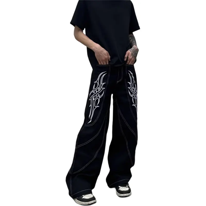 HKRXEC Jeans Men Black-4
