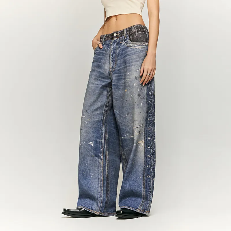 HKRXEC Jeans Unisex Image Color-3