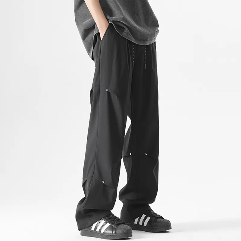 HKRXEC Casual Pants Men Black-1
