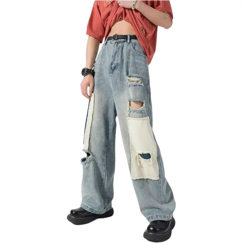 HKRXEC Jeans Men Light Blue-5