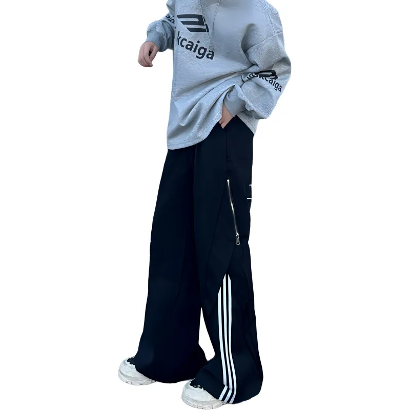 HKRXEC Casual Pants Men Black-3