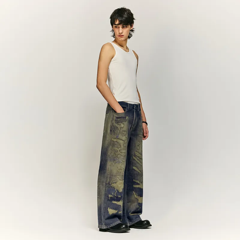 HKRXEC Jeans Unisex Image Color-5