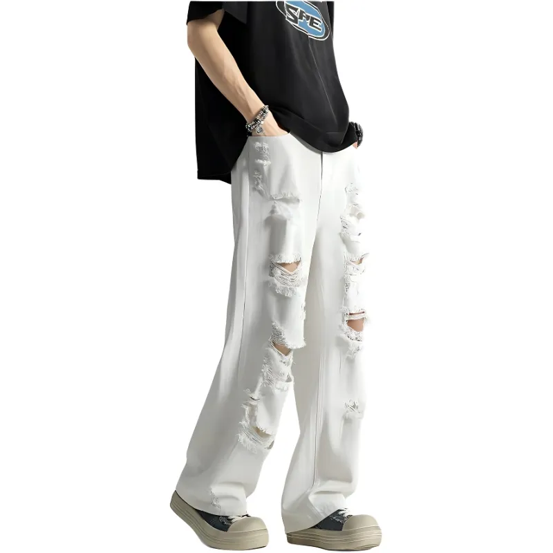 HKRXEC Jeans Men White-5
