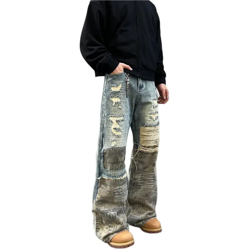 HKRXEC Jeans Men Light Blue-4