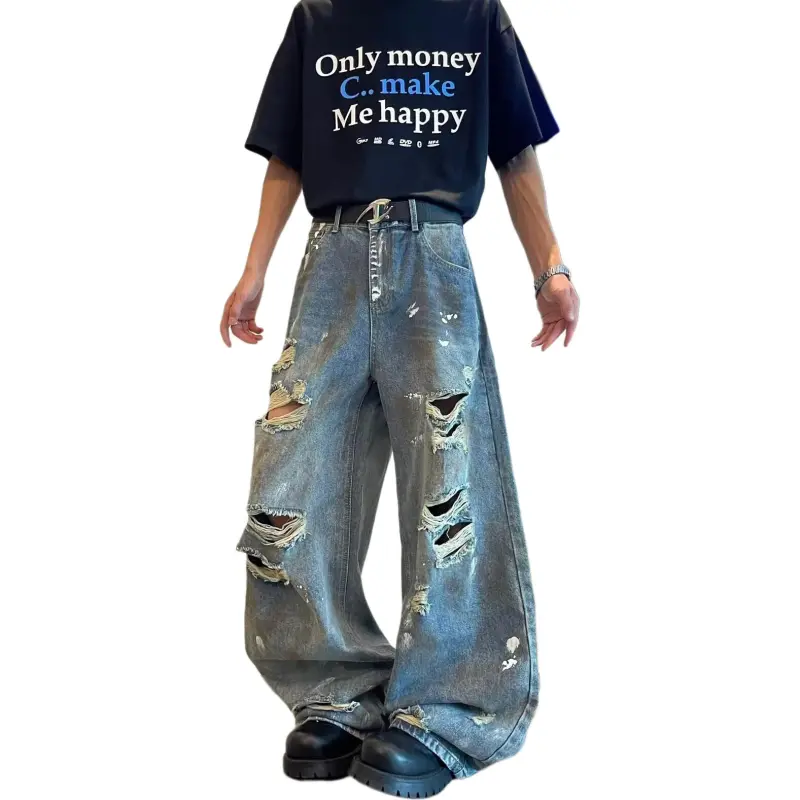 HKRXEC Jeans Men Blue-4