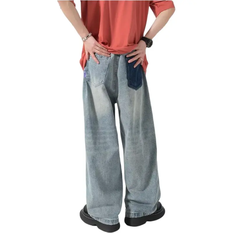 HKRXEC Jeans Men Light Blue-3