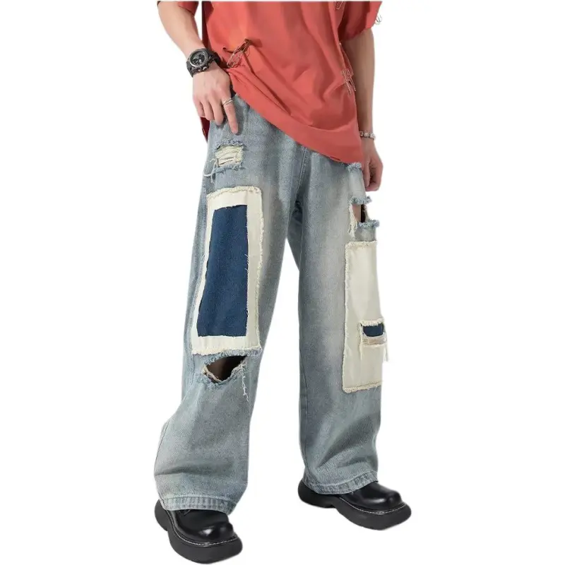 HKRXEC Jeans Men Light Blue-2