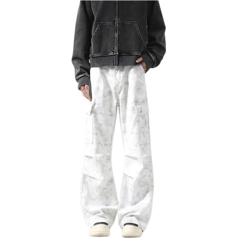 HKRXEC Cargo Pants Men White-3
