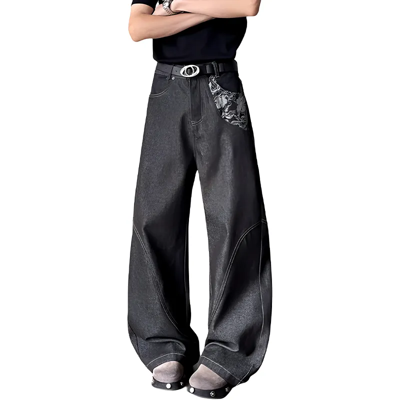 HKRXEC Jeans Men Black-2