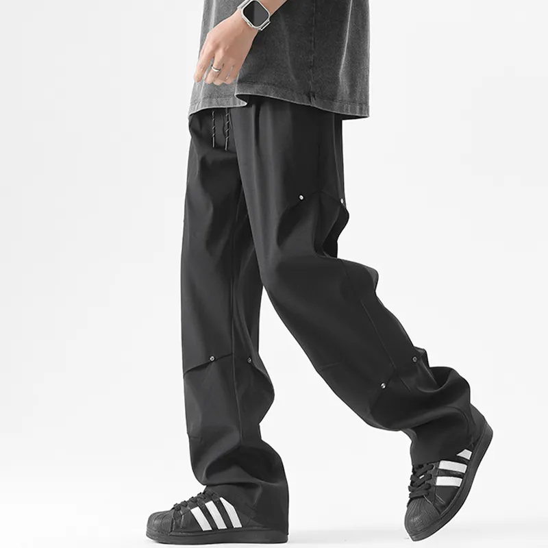 HKRXEC Casual Pants Men Black-3