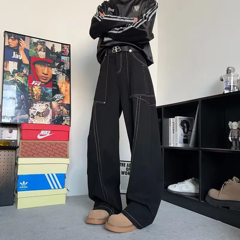 HKRXEC Jeans Men Black-5