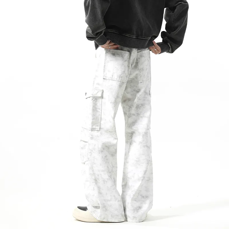HKRXEC Cargo Pants Men White-2