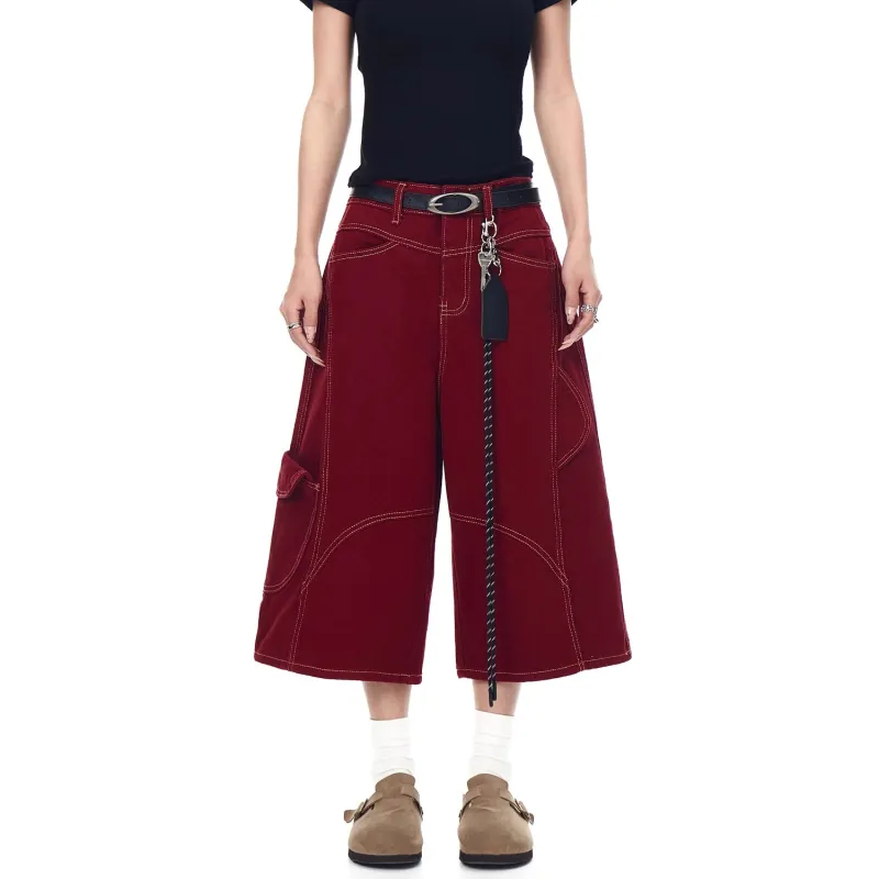 HKRXEC Cargo Shorts Men Red-4