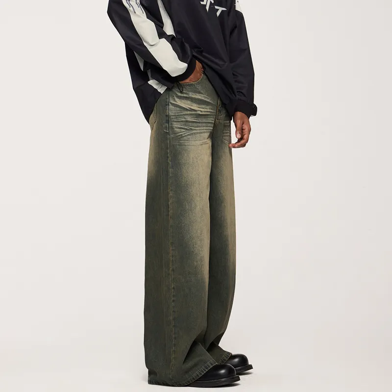 HKRXEC Jeans Unisex Vintage Green-5