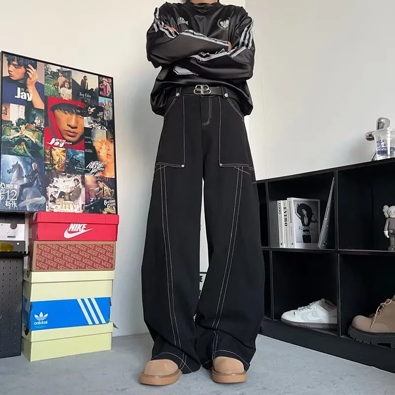 HKRXEC Jeans Men Black-1