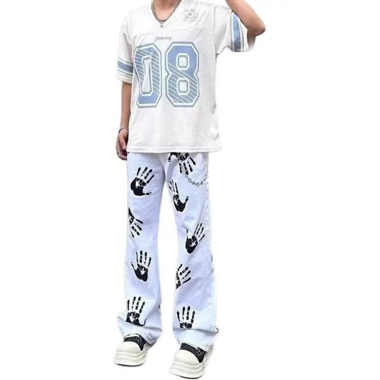 HKRXEC Jeans Men White-4