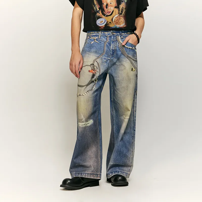 HKRXEC Jeans Unisex Image Color-5