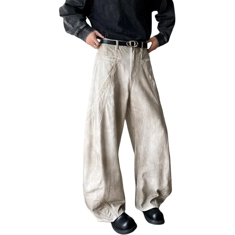 HKRXEC Jeans Men Dirty White-4