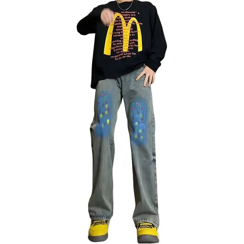 HKRXEC Jeans Men Light Blue-3