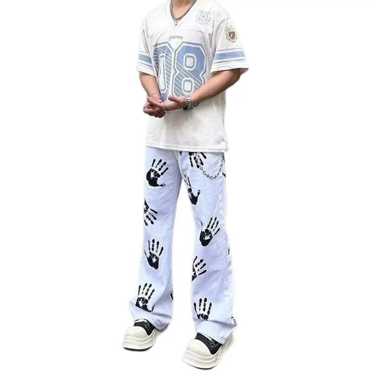 HKRXEC Jeans Men White-1