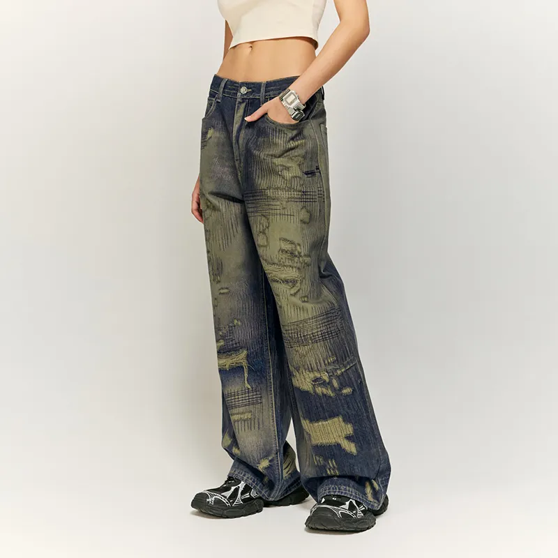 HKRXEC Jeans Unisex Image Color-3
