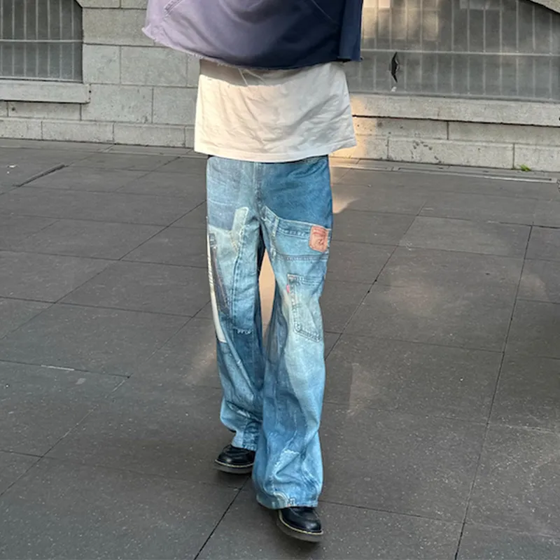 HKRXEC Jeans Men Light Blue-3