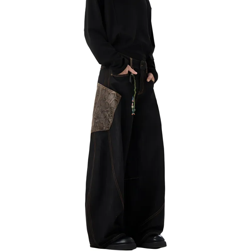 HKRXEC Jeans Men Black-3